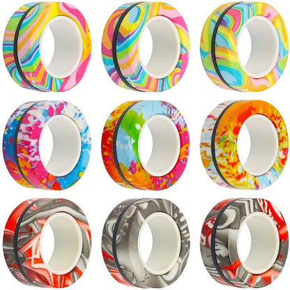 3PCS New Upgrade Fidget Magnetic Rings Anti-Stress Toys Colourful Magnets Spinner Rings Relieve Stress Fingertip Toys for Adults