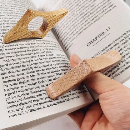 Solid Wooden Thumb Bookmark One Hand Reading Thumb Book Support Book Page Holder Convenient Bookmark Lovers Reading Aids Tools