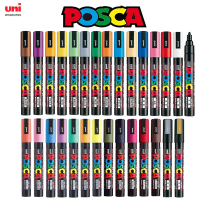 1pcs Uni POSCA Marker Pen Full Colours Range PC-3M Rotuladores Marking Art Pens DIY Graffitti Painting Study Supplies Paint Pen