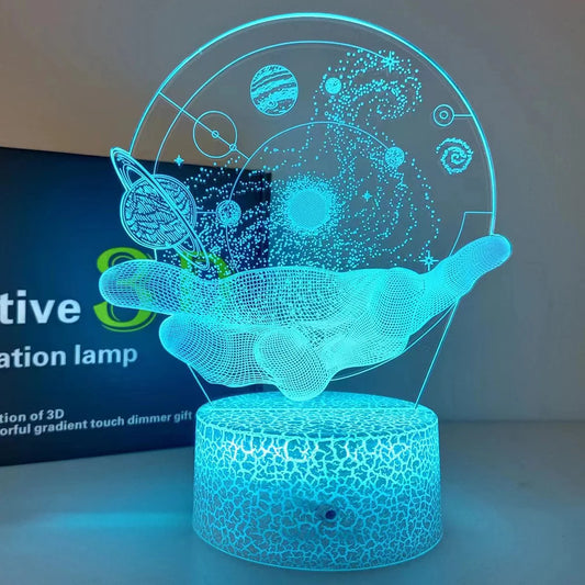 3D Lamp illusion Solar System Nine Planets Lava LED Night Light Color Changing Child Nightlight Table lamps Room Decor Kid Gifts