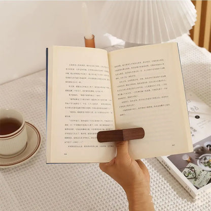 Solid Wooden Thumb Bookmark One Hand Reading Thumb Book Support Book Page Holder Convenient Bookmark Lovers Reading Aids Tools