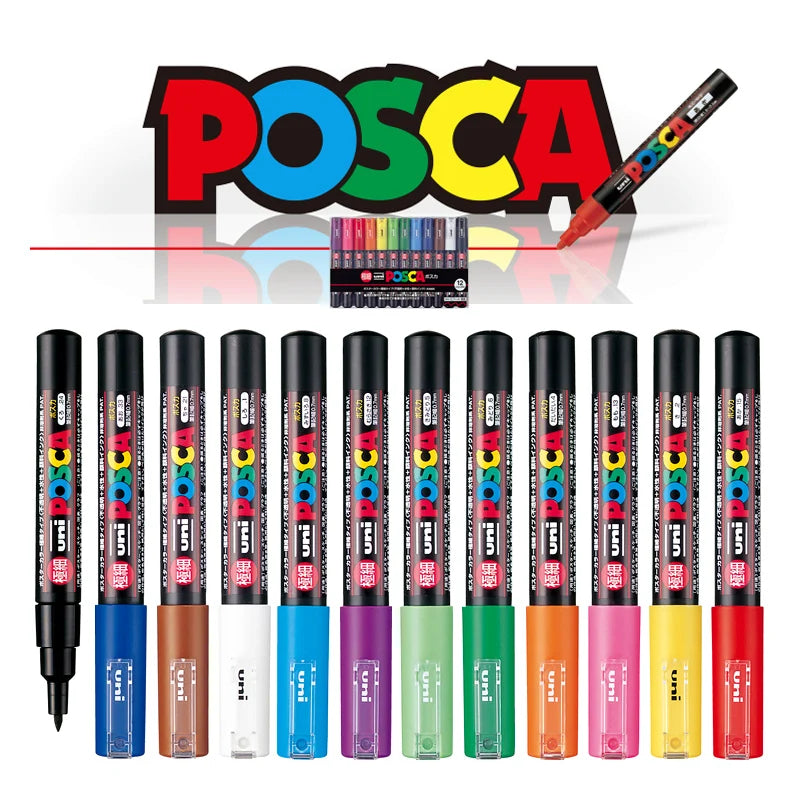 1pcs Uni POSCA Marker Pen Full Colours Range PC-3M Rotuladores Marking Art Pens DIY Graffitti Painting Study Supplies Paint Pen